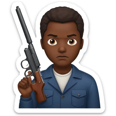 African American gang member terrorist with a gun sticker