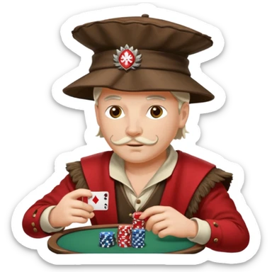 Polish highlander playing poker. sticker