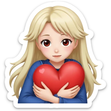 honkai star rail Castorice hugs heart anime style sticker