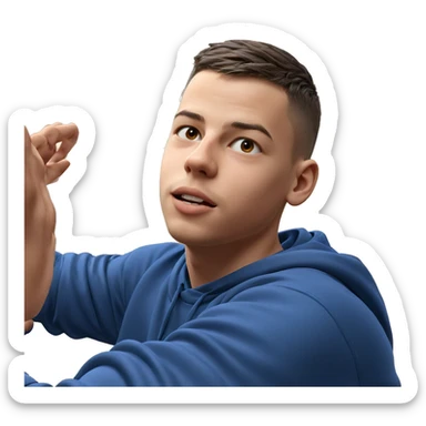 indoors portrait of a boy sticker