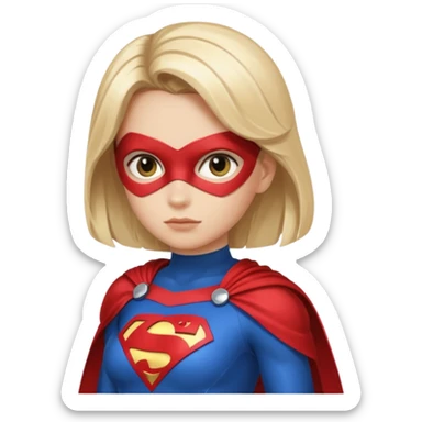 Queen side eyeing.  
wearing a super hero costume a girl sticker