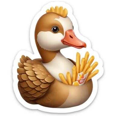 GOOSE HOLDING FRENCH FRIES sticker