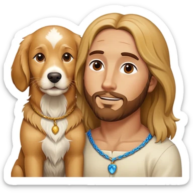 Can u make Jesus with brown and white golden retriever? sticker