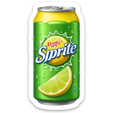 Draw a Sprite can with green label, yellow logo & lemon-lime graphics. sticker