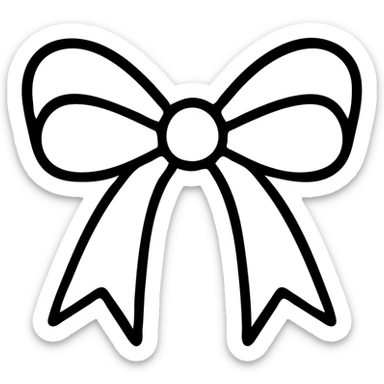coquette bow, minimal icon style, clean lines, simple, modern, no text sticker