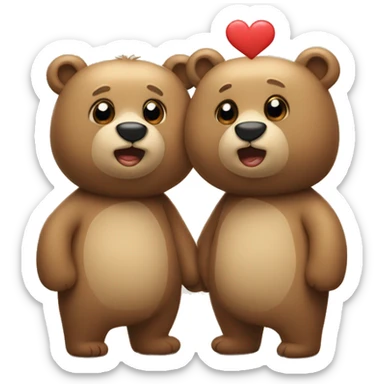 Two bears in love sticker