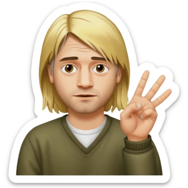 kurt cobain flipping someone off sticker
