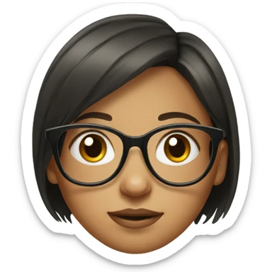 realistic portrait of girl with glasses  sticker