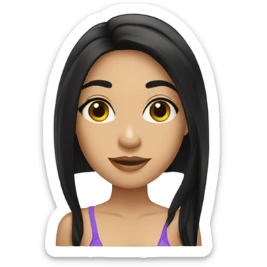 mexican girl long black hair swimming sticker