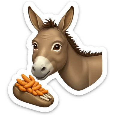 a donkey eating feet sticker