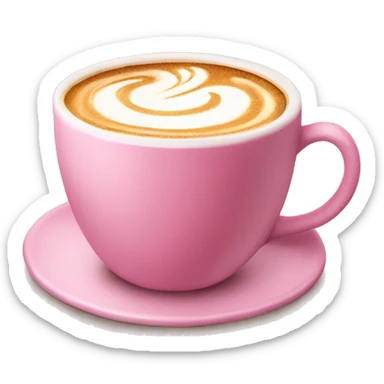 Pink latte art coffee  sticker