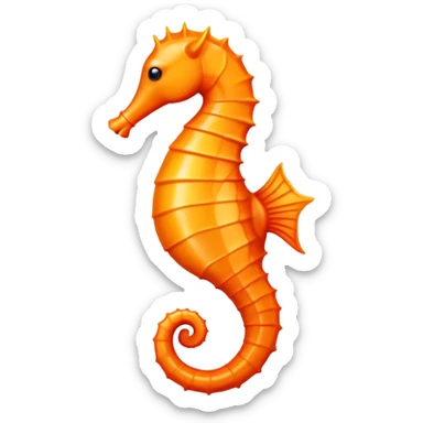 Orange sea horse emoji  sticker