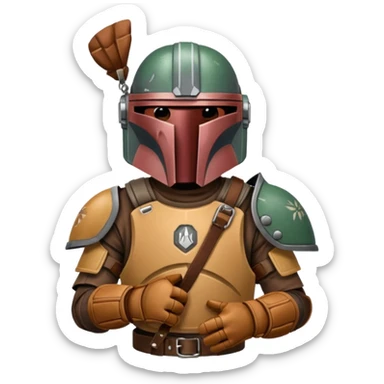 Mandalorian with a Catcher's mitt sticker