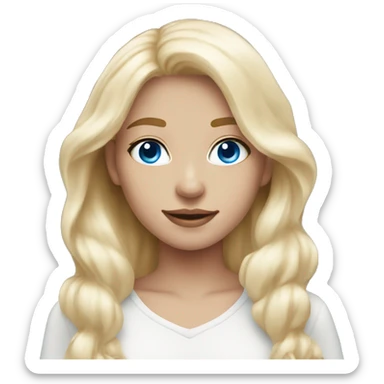light pink magic blonde girl white skin blue eyes  sticker