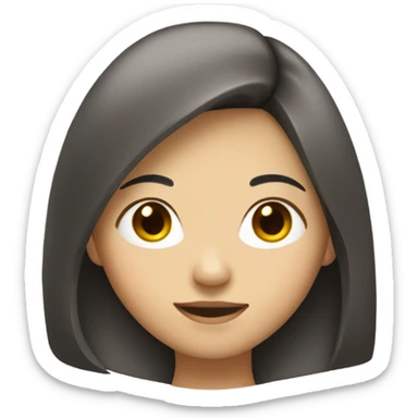 asian girl with mid layer hair sticker