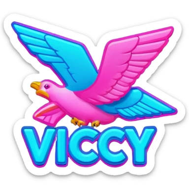 vice city neon typo sticker