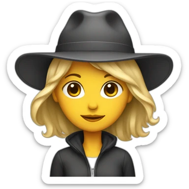 Girl with flat brim hat sticker