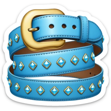a bedazzled sky blue belt sticker
