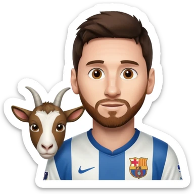 Lionel Messi avec une chèvre  sticker