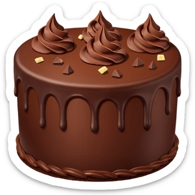 Chocolate fudge cake with chocolate base and chocolate frosting with chocolate pieces  sticker