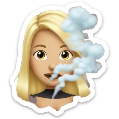 Blond Girl smoke Vape sticker