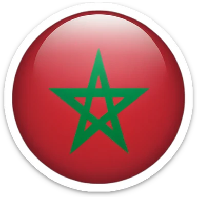 Morocco flag with fes in the centre sticker
