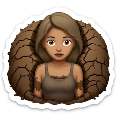 mujer tirada en el lodo sticker