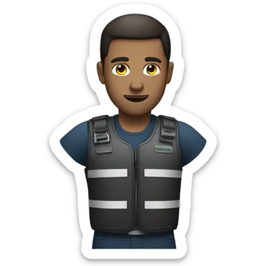 man standing with anti-stab vest sticker