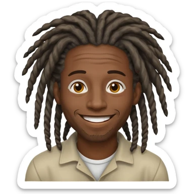 Homem negro de rasta grisalhos sorrindo sticker