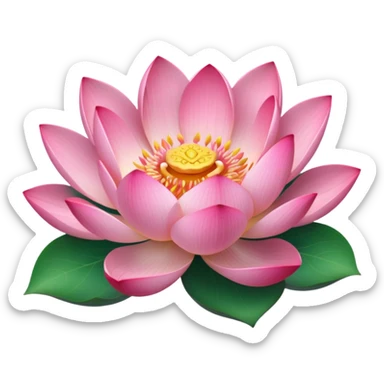 blooming lotus with leaf sticker