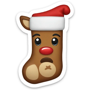 Rudolph the red nose reindeer Christmas stocking sticker