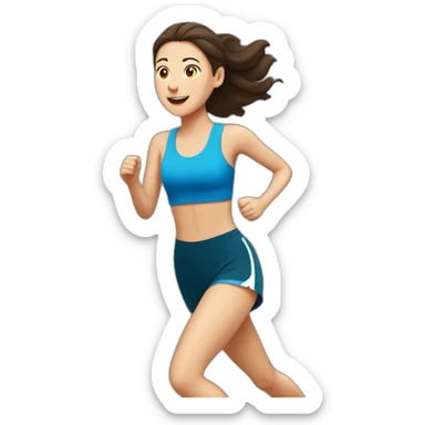 brunette white girl runs a marathon sticker