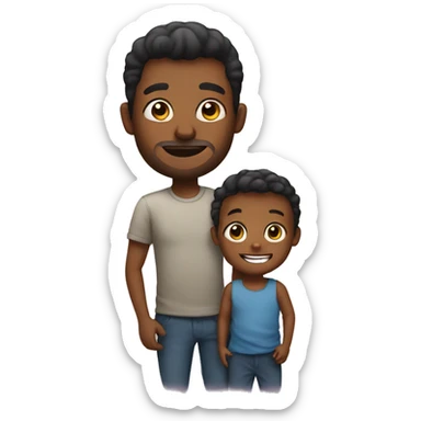 Toddler and dad sticker