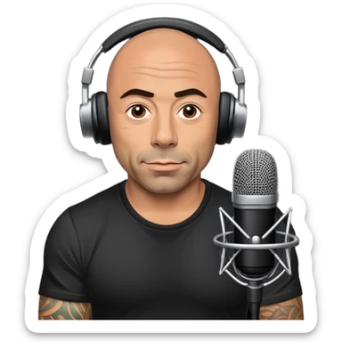 generate realistic detailed joe rogan podcast sticker