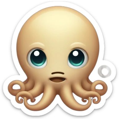cute kraken cute face meditate sticker