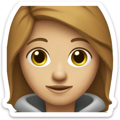 white software engineer, with brown short hair, brown and green eyes, using a computer sticker