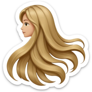 back view of long dark blonde hair sticker