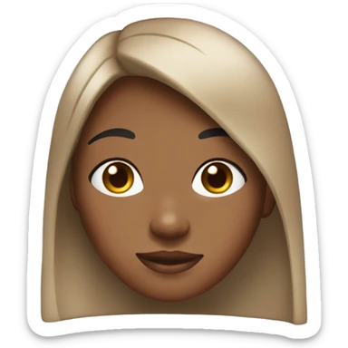 Caramel skin girl with straight black hair and light freckles sticker