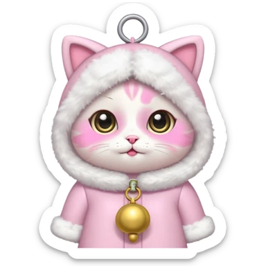 kawaii neko, cute outfit with bell sticker