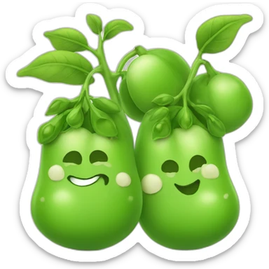 Green peas with sprouts sticker
