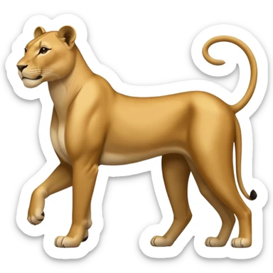 a lioness's silhouette with four legs sticker