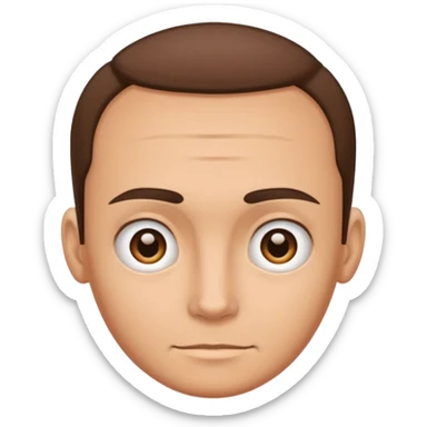 emoji of a human forehead, simple and clean cartoon style, only showing the upper part of the face from eyebrows to hairline sticker