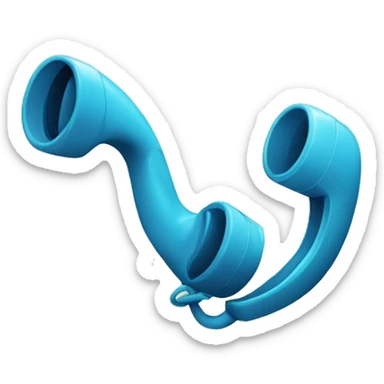 An emoji of a phone receiver, tilted as if making or receiving a call, symbolizing a phone conversation or communication sticker