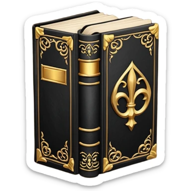 5 black gothic books sticker