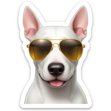 bullterrier with sun glasses sticker