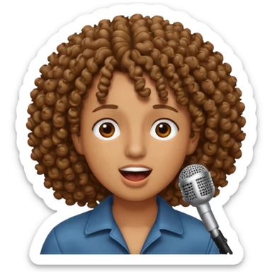 curly hair singing sticker