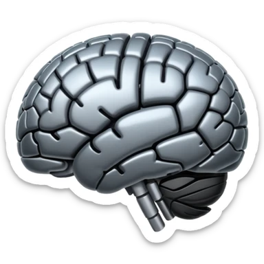   Create an emoji in which it is representing AI brain in black color professional and luxury  AI sticker