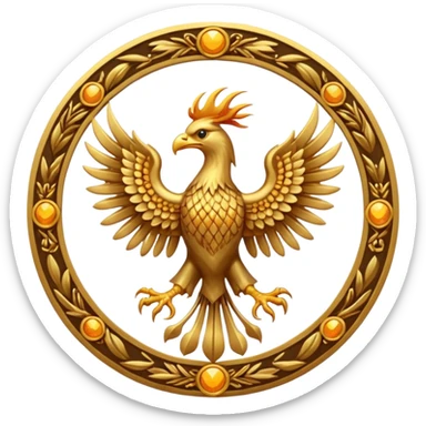 phoenix crest/brosch in a circle sticker