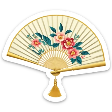handheld folding fan sticker