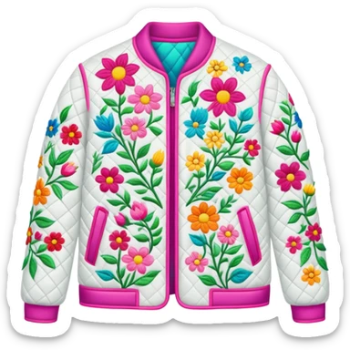 Quilted floral jacket sticker